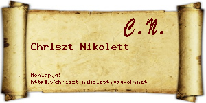 Chriszt Nikolett névjegykártya